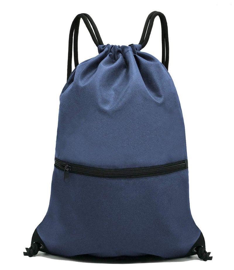 HOLYLUCK Drawstring Backpack Bag Sport Gym Sackpack (navy blue) - Image 1